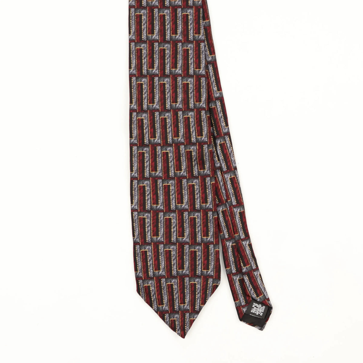 Front Front Detail of Vintage 1990's Haggar Geometric Patterned Tie