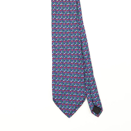 Front Front Detail of Vintage 1990's Harvé Benard Geometric Patterned Tie