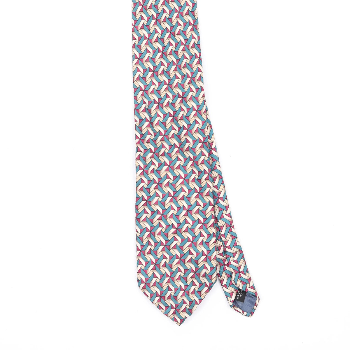 Front Front Detail of Vintage 1990's Kenneth Cole Geometric Patterned Tie