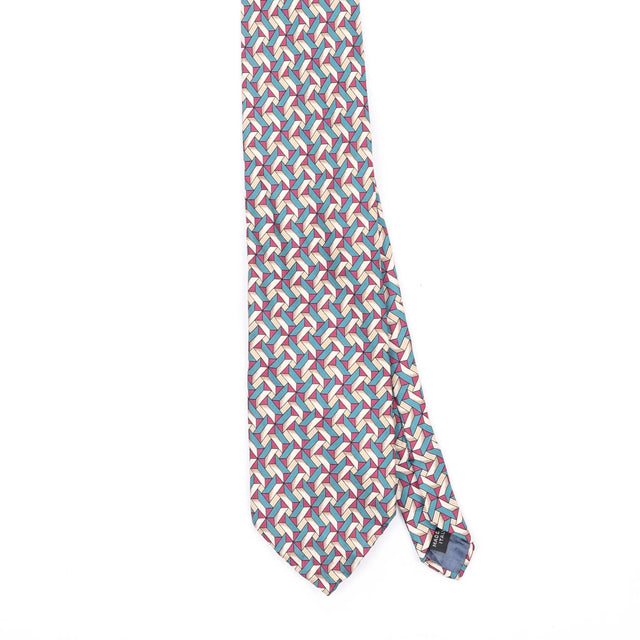 Front Front Detail of Vintage 1990's Kenneth Cole Geometric Patterned Tie