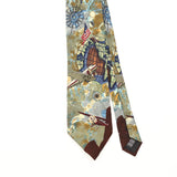 Front Front Detail of Vintage 1990's Tango Circling The Globe Series Abstract Patterned Tie