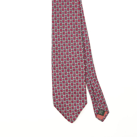 Front Front Detail of Vintage 1990's Bert Pulitzer Links Geometric Patterned Tie