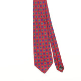 Front Detail of Vintage 1980's Yves Saint Laurent Geometric Patterned Tie