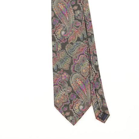 Front Front Detail of Vintage Paisley Patterned Tie