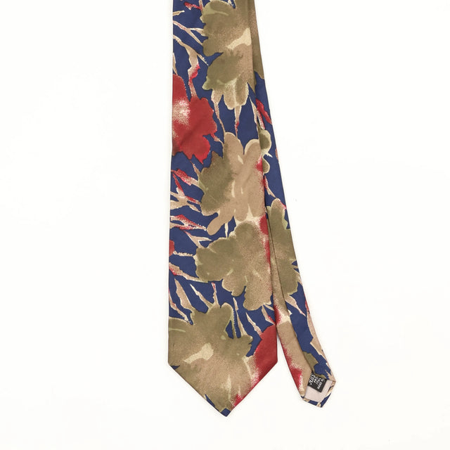 Front Front Detail of Vintage 1990's Floral Patterned Tie