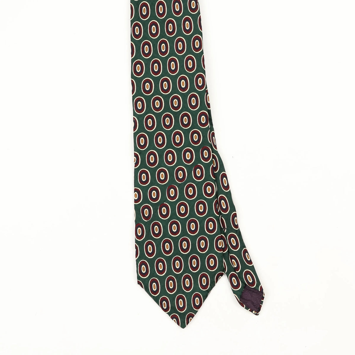 Front Front Detail of Vintage 1990's Christian Dior Circles Geometric Patterned Tie