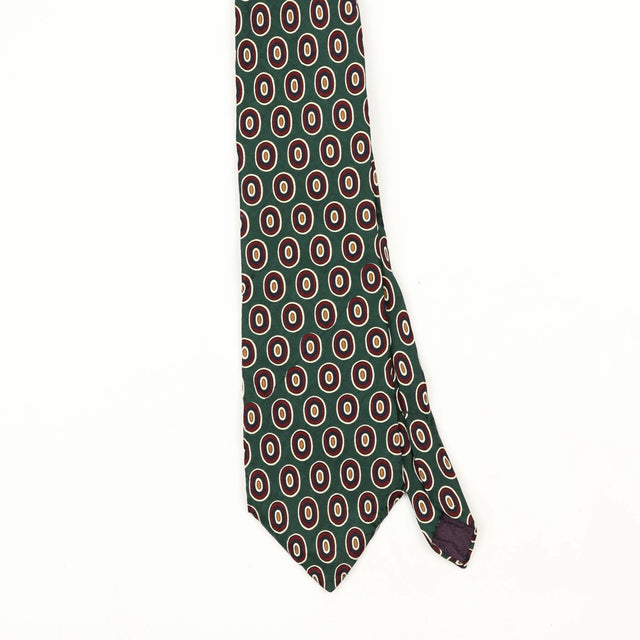 Front Front Detail of Vintage 1990's Christian Dior Circles Geometric Patterned Tie