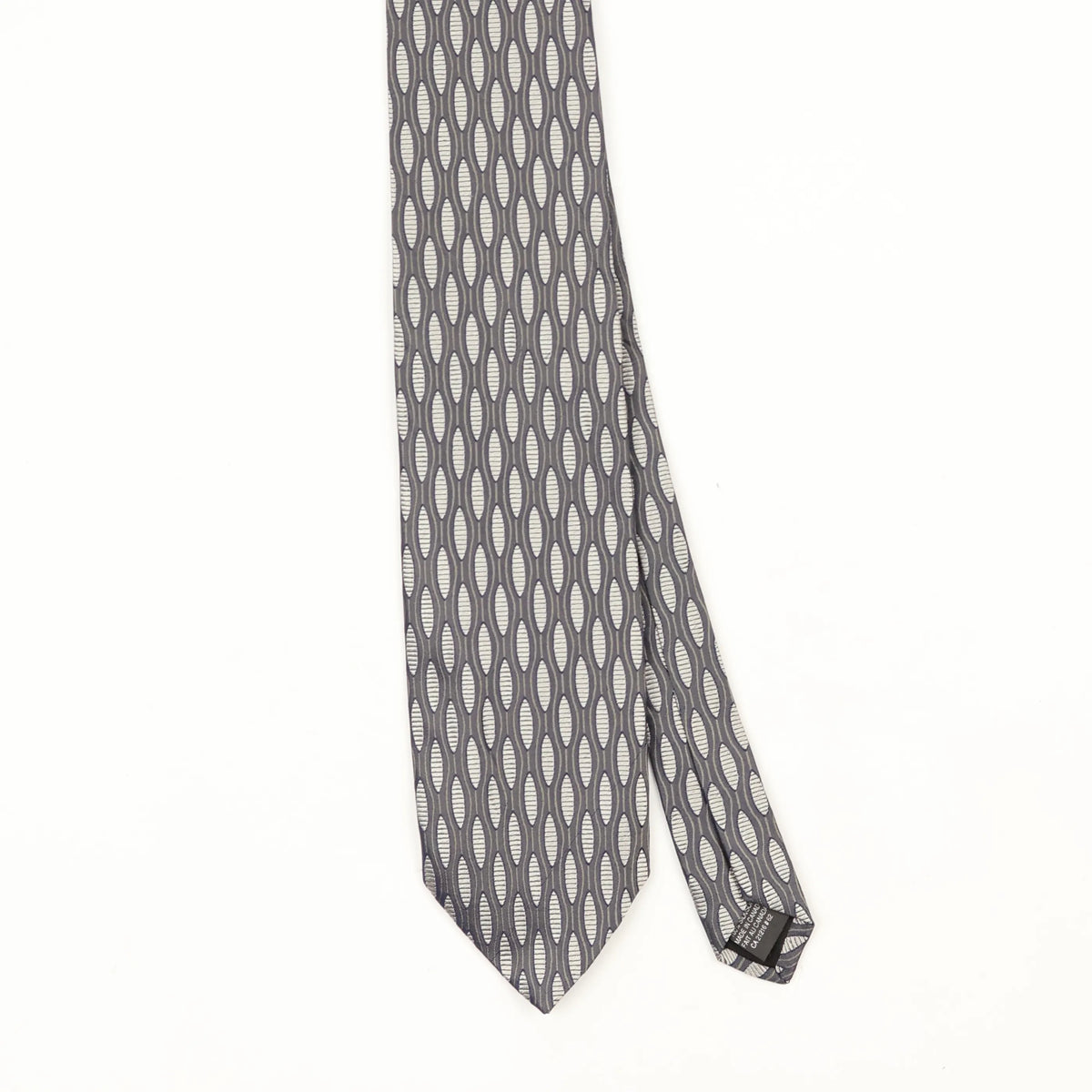 Front Front Detail of Vintage 1990's Ovals Geometric Patterned Tie