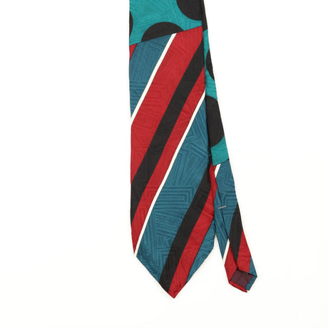 Front Front Detail of Vintage 1990's Geometric Patterned Tie