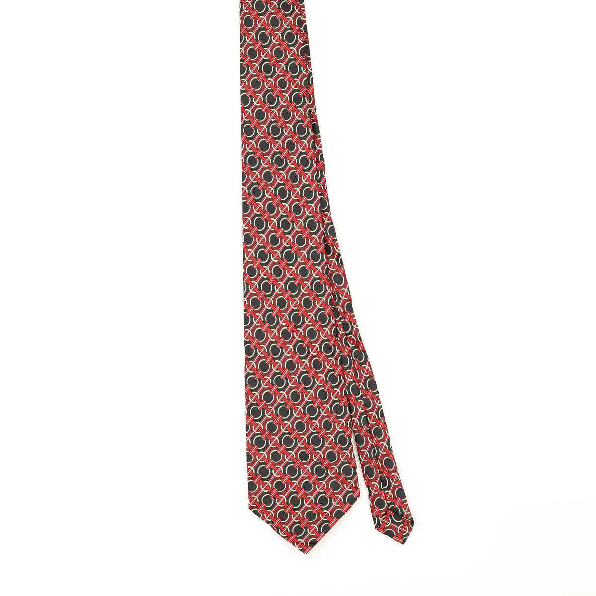 Front of Vintage 1990's Hoops Geometric Patterned Tie