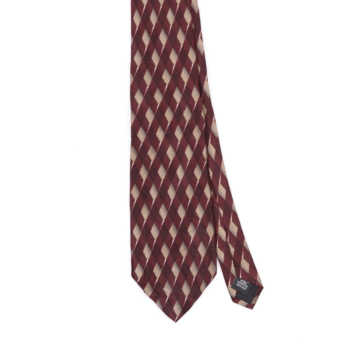 Front Front Detail of Vintage 1990's Geometric Patterned Tie