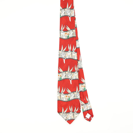 Front Front of Vintage 1990's Looney Tunes Bugs Bunny Cartoon Patterned Tie