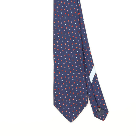 Front Detail of Vintage 1990's Salvatore Ferragamo Geometric Patterned Tie