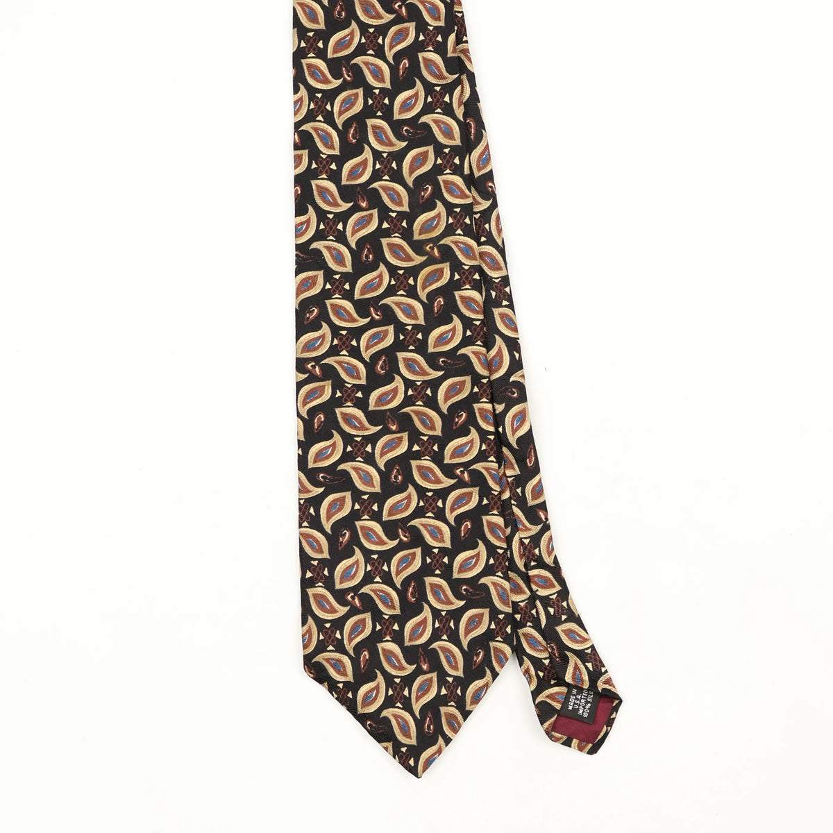Front Front Detail of Vintage 1990's Geometric Patterned Tie