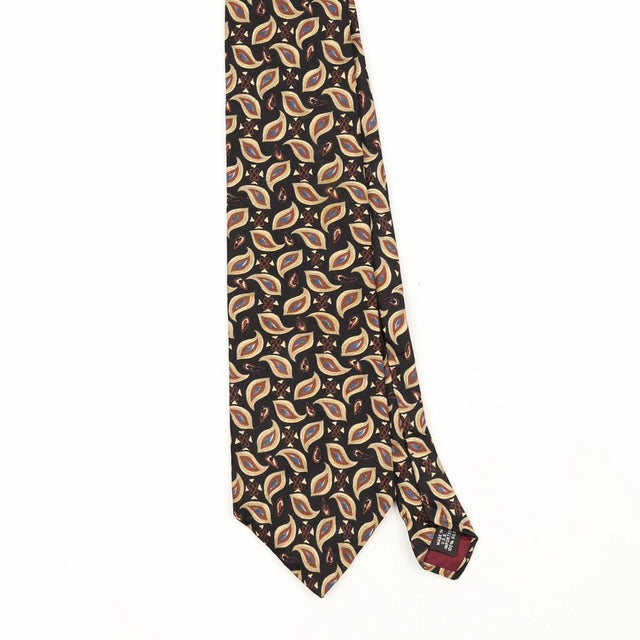 Front Front Detail of Vintage 1990's Geometric Patterned Tie