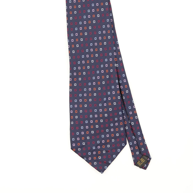 Front Front Detail of Vintage 1990's Ermenegildo Zegna Geometric Patterned Tie
