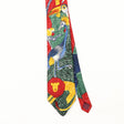 Front Front Detail of Vintage 1990's WWF Animal Print Patterned Tie