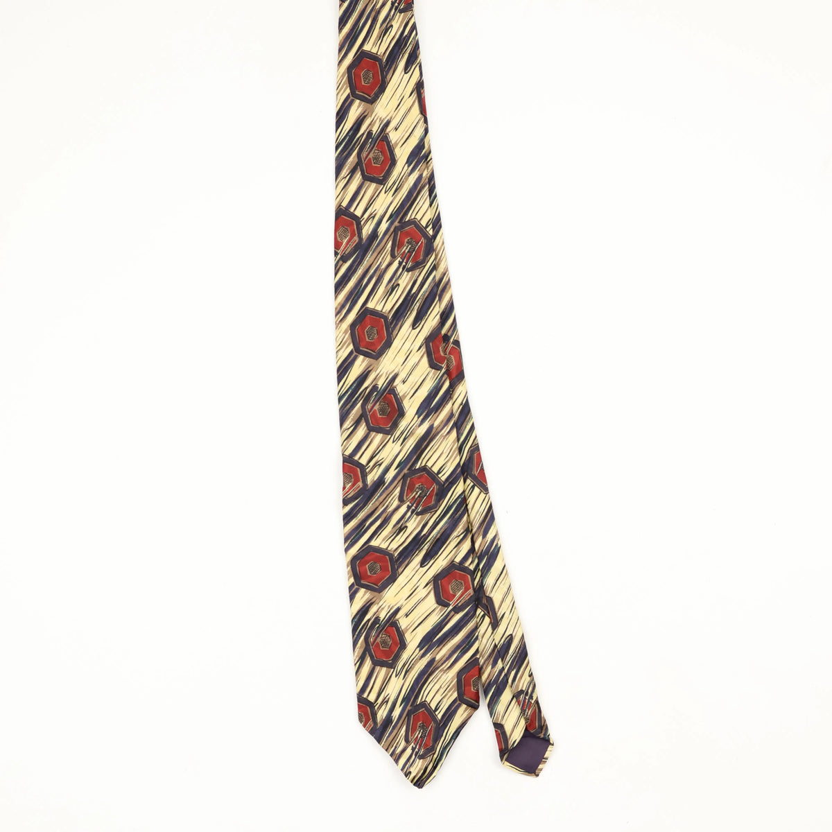 Front Front of Vintage 1990's Guy Laroche Geometric Patterned Tie