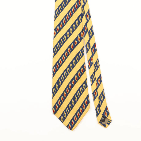 Front Detail of Vintage 1990's Perry Ellis Geometric Patterned Tie