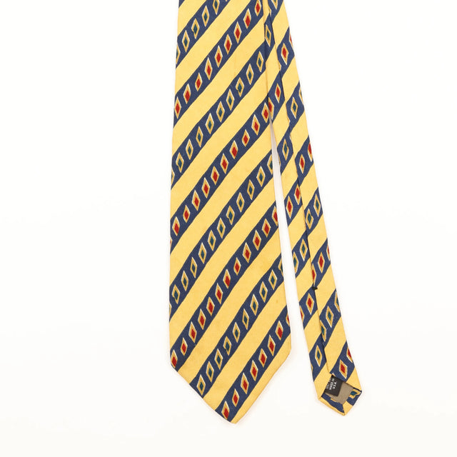 Front Detail of Vintage 1990's Perry Ellis Geometric Patterned Tie