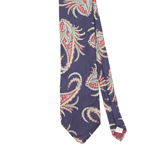 Front Front Detail of Vintage 1990's J.T. Beckett Paisley Patterned Tie