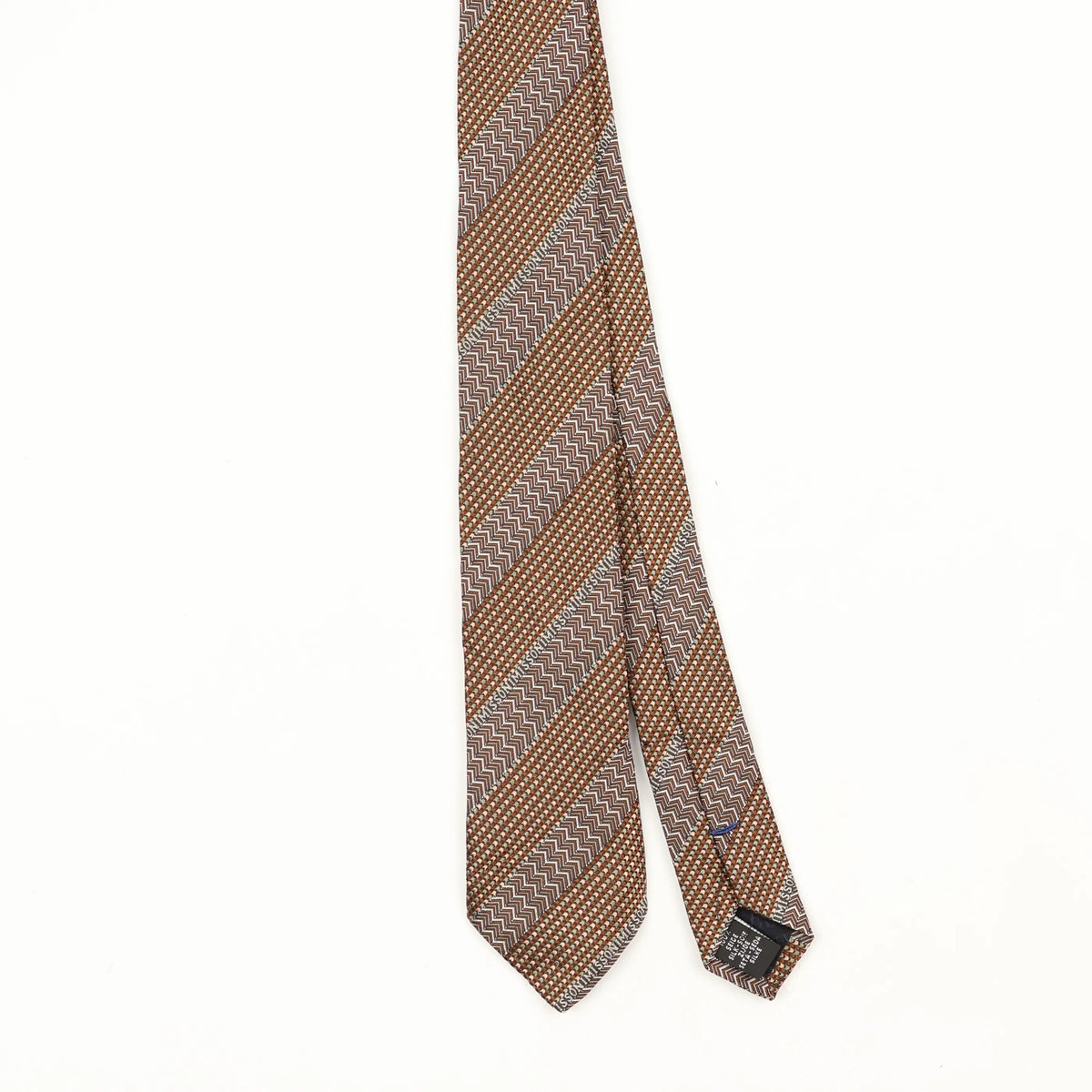 Front Front Detail of Vintage 1990's Missoni Striped Patterned Tie