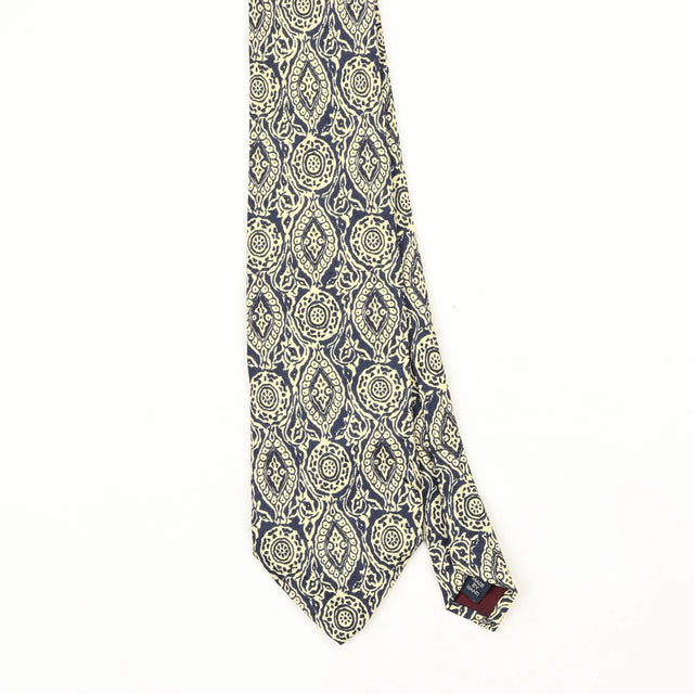Front Front Detail of Vintage 1990's Ralph Lauren Geometric Patterned Tie