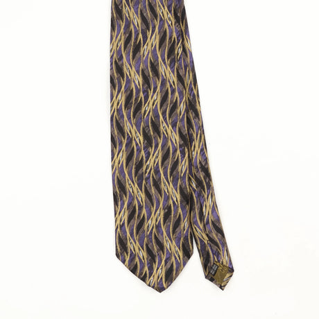 Front Front Detail of Vintage 1990's Waves Geometric Patterned Tie