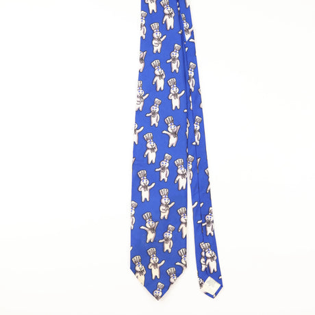 Front of Vintage Ralph Marlin Pillsbury Doughboy Cartoon Patterned Tie