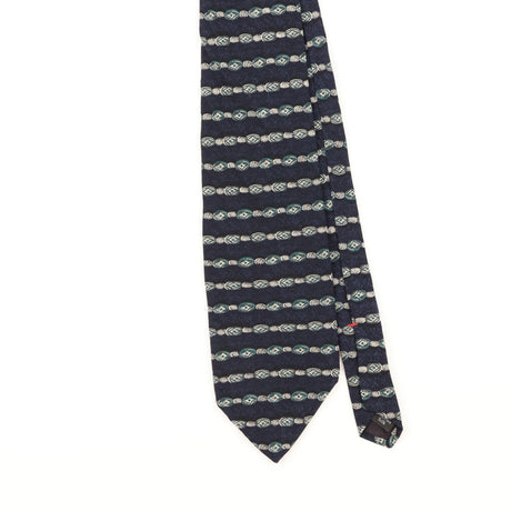 Front Detail of Vintage 1990's Zylos Geometric Patterned Tie