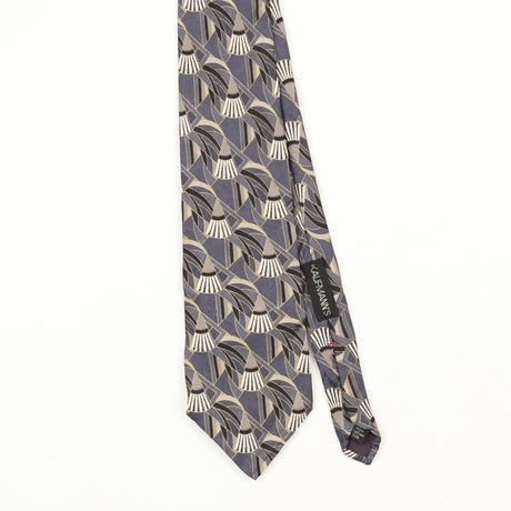 Front Front Detail of Vintage 1990's Zylos Geometric Patterned Tie