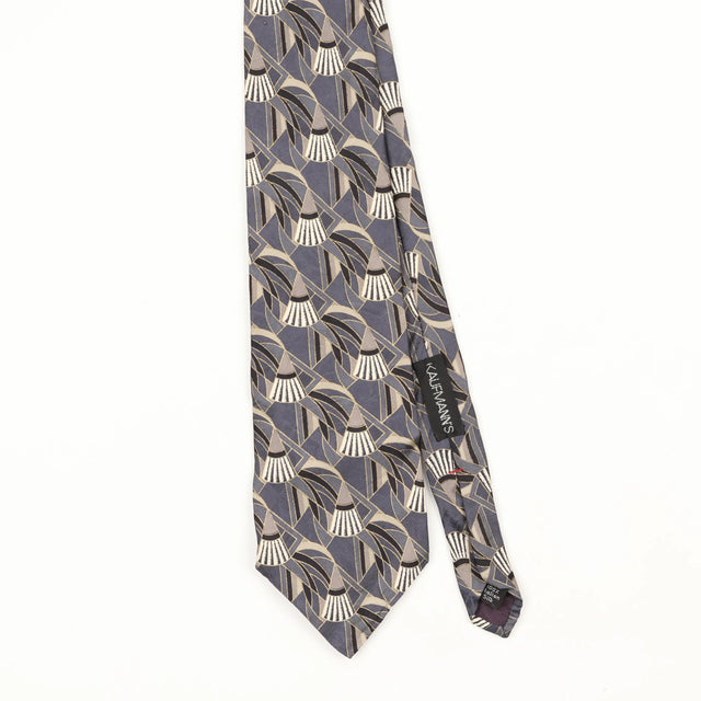 Front Front Detail of Vintage 1990's Zylos Geometric Patterned Tie