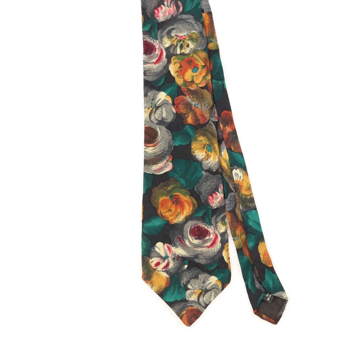 Front Detail of Vintage 1990's Floral Patterned Tie