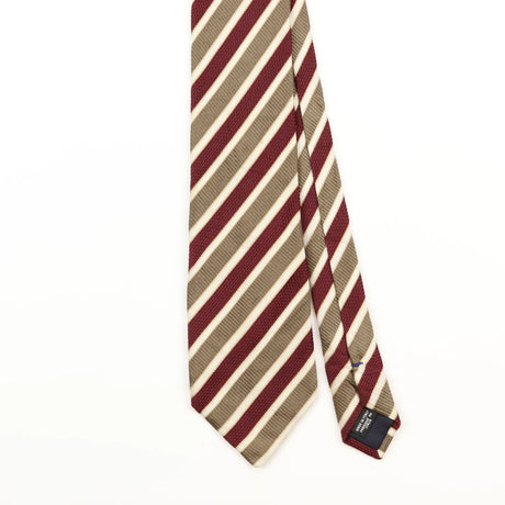Front Detail of Vintage 1990's Canali Striped Patterned Tie