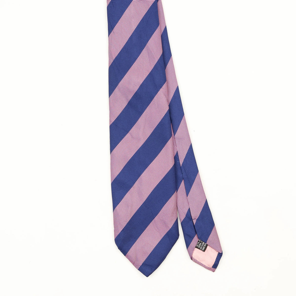 Front Front Detail of Vintage 1990's Thomas Pink Striped Patterned Tie