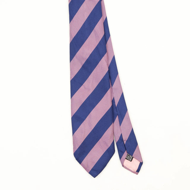 Front Front Detail of Vintage 1990's Thomas Pink Striped Patterned Tie