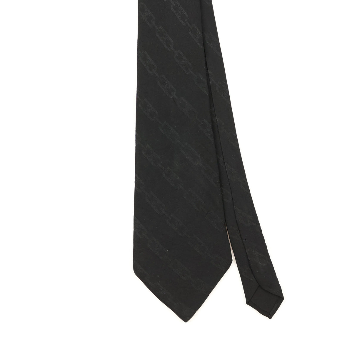 Front Detail of Vintage 1980's Celine Chain Geometric Patterned Tie