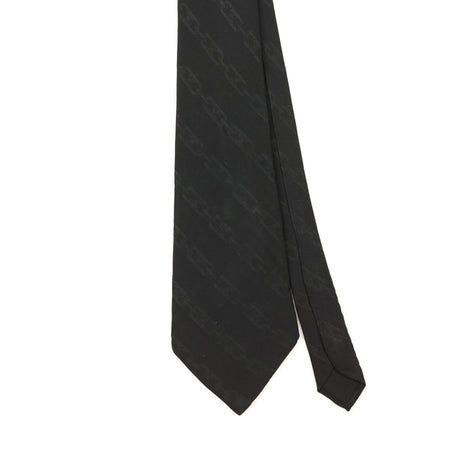 Front Detail of Vintage 1980's Celine Chain Geometric Patterned Tie
