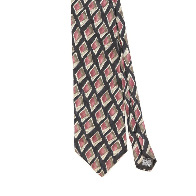 Front Detail of Vintage 1990's Geometric Patterned Tie