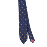 Front Front Detail of Vintage 1980's Sailing Boats Geometric Patterned Tie