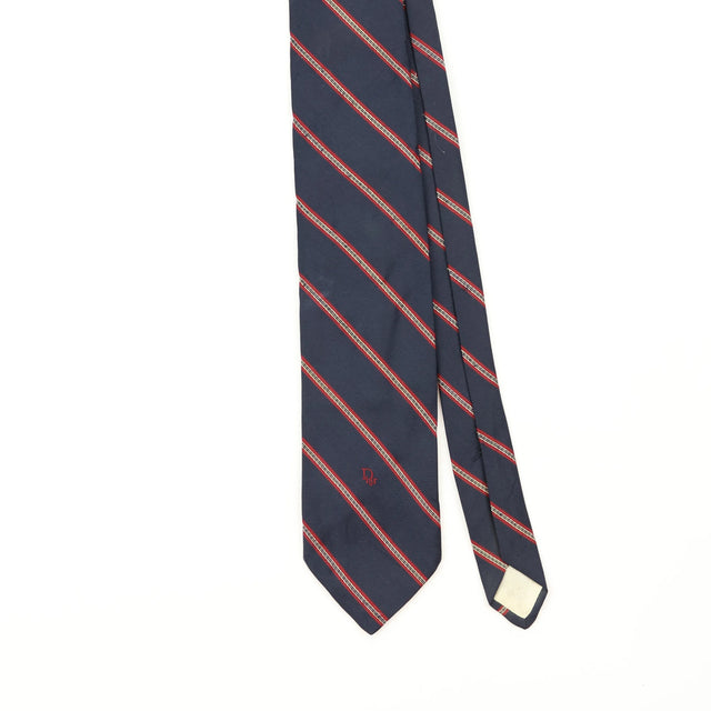 Front Front Detail of Vintage 1990's Christian Dior Striped Patterned Tie