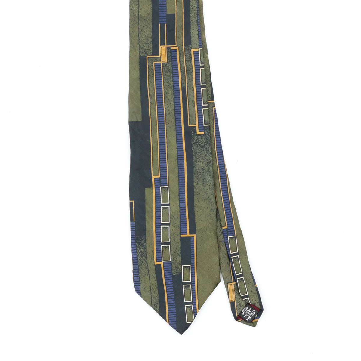 Front Front Detail of Vintage 1990's Geometric Patterned Tie