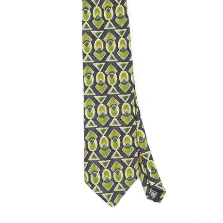 Front Front Detail of Vintage 1990's Geometric Patterned Tie