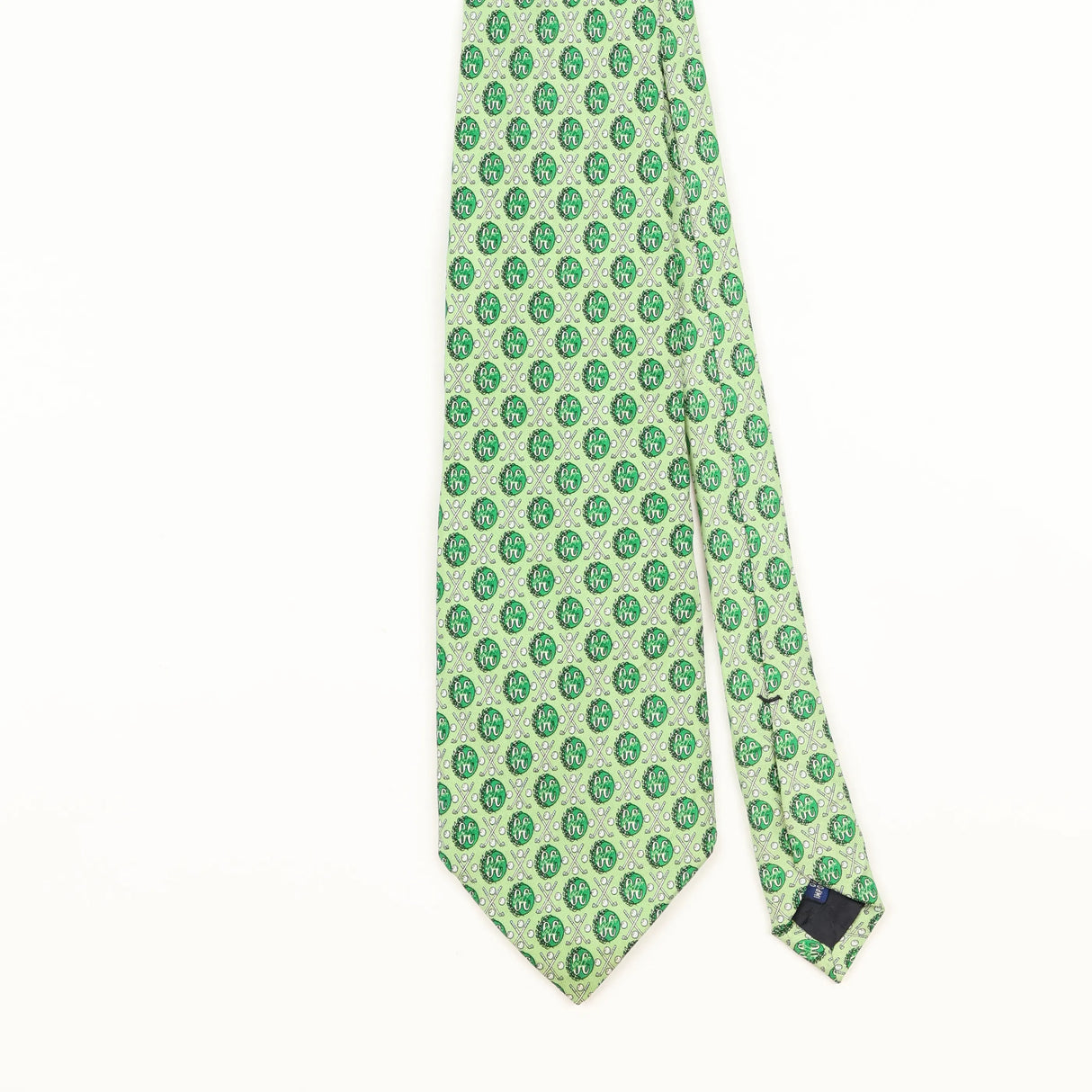 Front Detail of Vintage 1990's Vineyard Vines Golf Geometric Patterned Tie