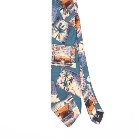 Front Front Detail of Vintage 1990's Postcard Abstract Patterned Tie