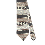Front Front Detail of Vintage 1990's Geometric Patterned Tie