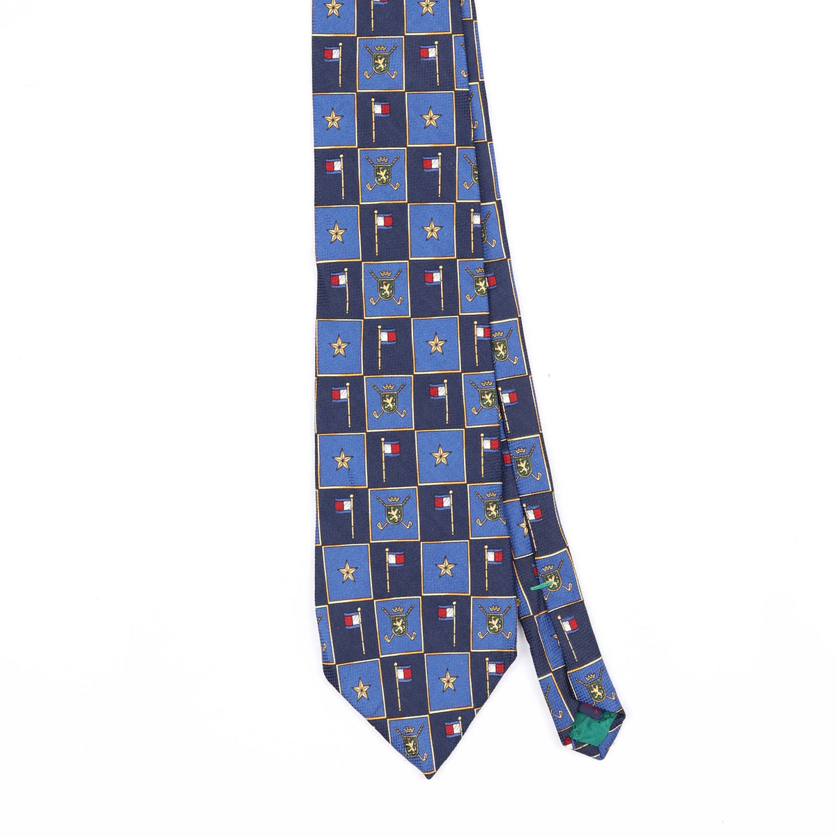Front Front Detail of Vintage 1990's Tommy Hilfiger Flag Geometric Patterned Tie