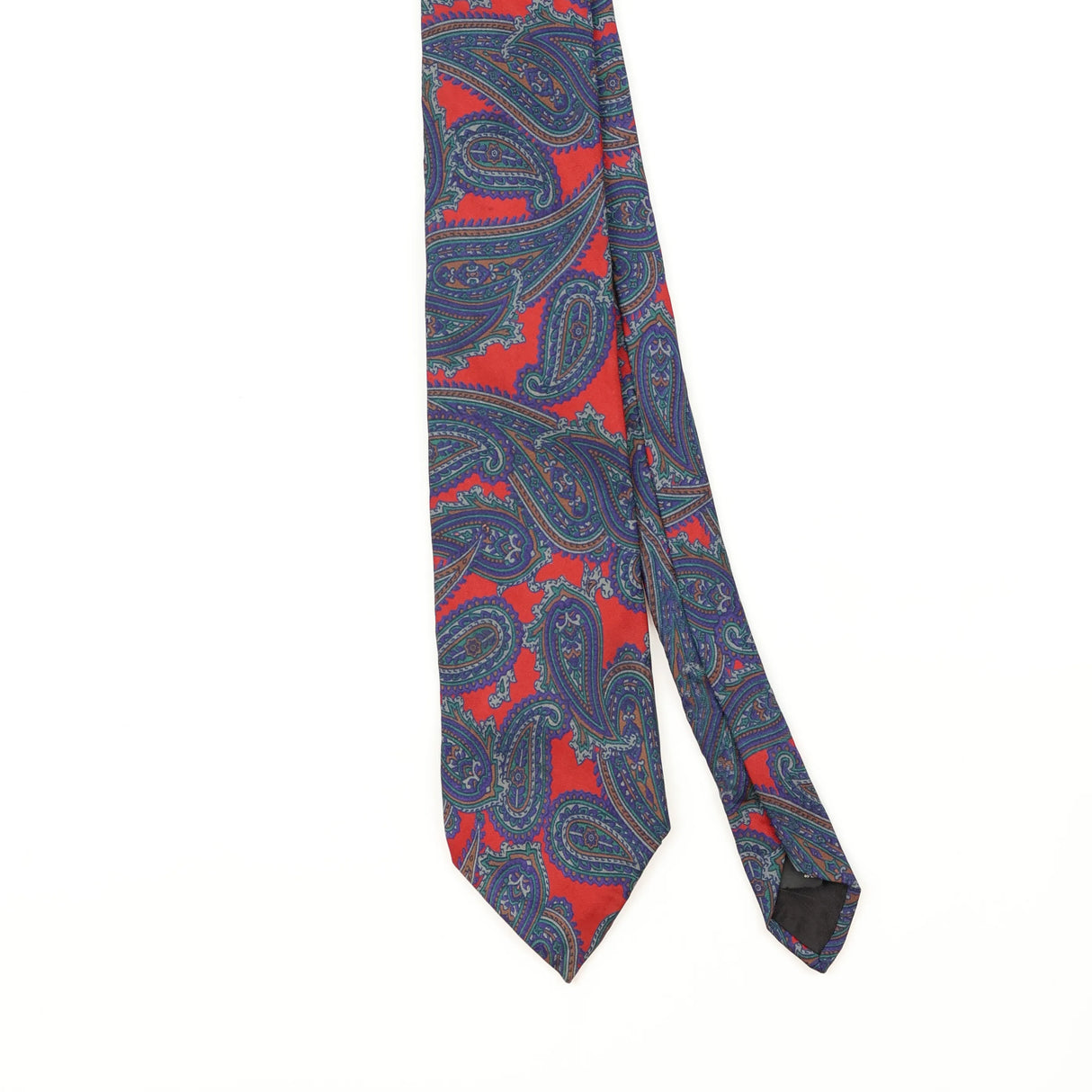 Front Front Detail of Vintage 1990's Paisley Patterned Tie