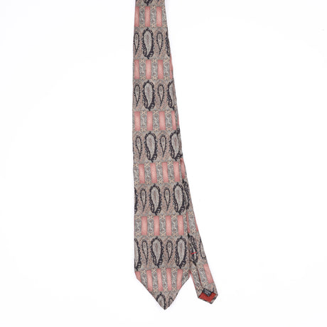 Front Front of Vintage 1990's Henry Grethel Paisley Patterned Tie