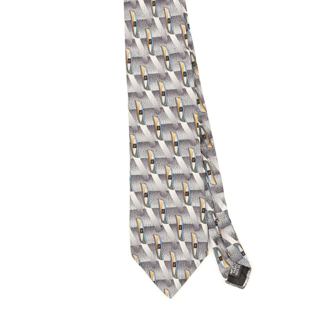 Front Front Detail of Vintage 1990's Geometric Patterned Tie